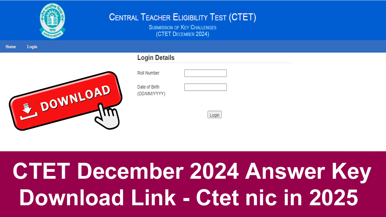 CTET December 2024 Answer Key for Paper 1 and Paper 2, Available @Ctet nic in answer key 2025 alt=