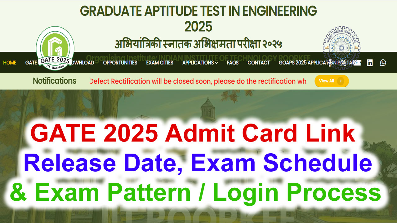 GATE 2025 Admit Card Download Direct Link, goaps.iitr.ac.in Login to Download GATE Admit Card Link alt=