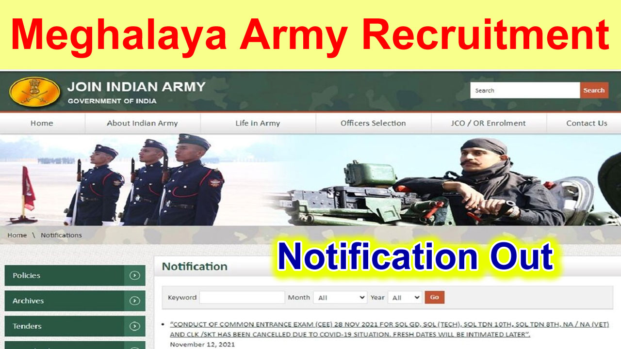 Meghalaya Agniveer Army Recruitment 2025 Online Form, Notification, Age Limit, Eligibility alt=