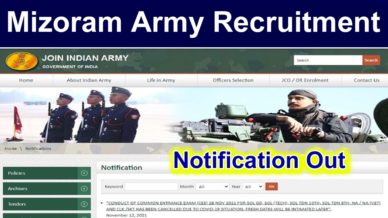 Mizoram Agniveer Army Recruitment 2025 Online Form, Notification, Age Limit, Eligibility alt=