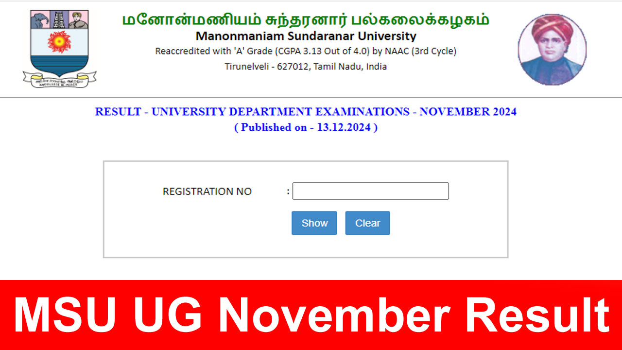 msu ug november exam result