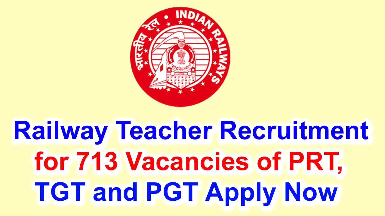 Railway Teacher Recruitment 2025 for 713 Vacancies of PRT, TGT and PGT alt=