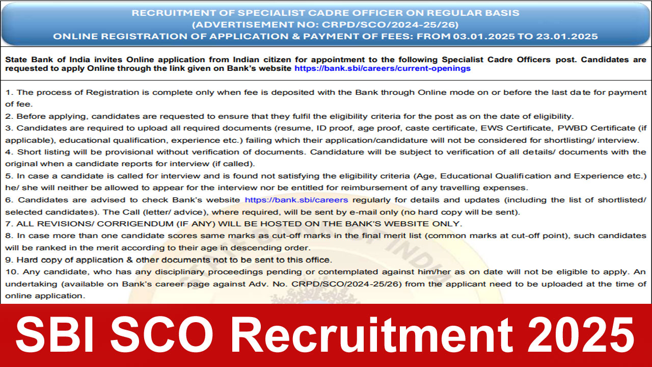 SBI SCO Recruitment 2025: Apply for 150 Trade Finance Officer posts at sbi.co.in, Notification PDF Link alt=